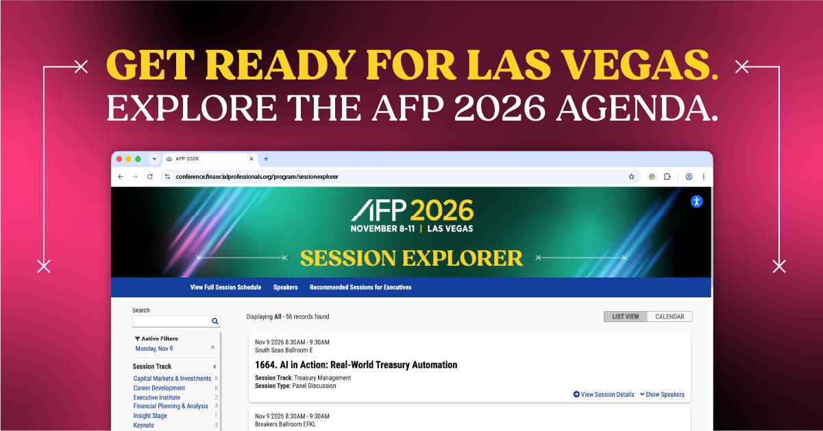 AFP 2026 is the Must Attend Event for Treasury and Finance