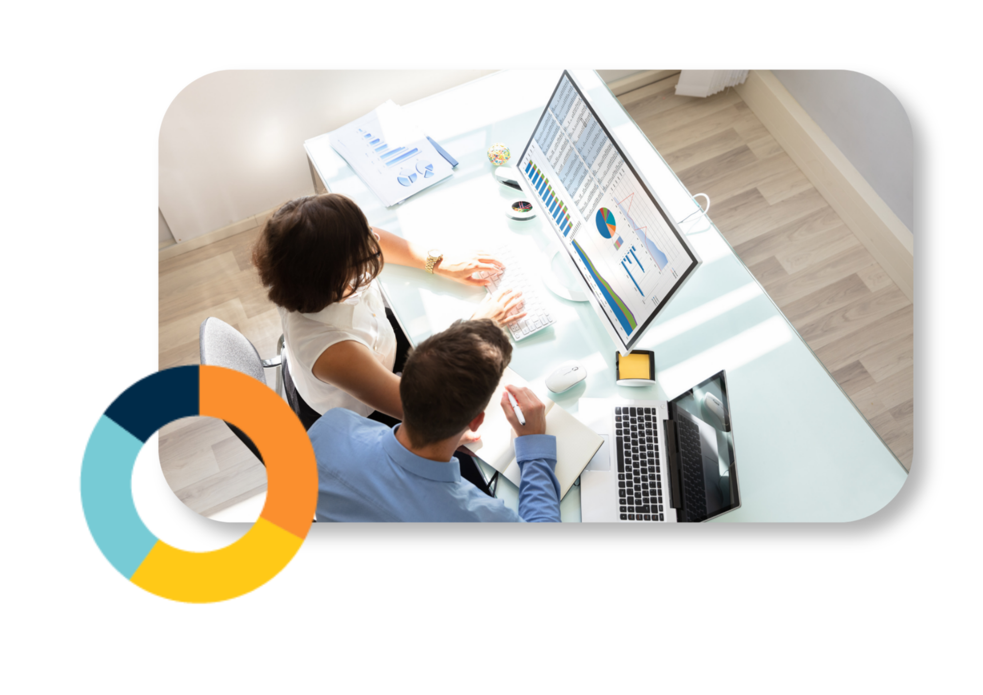 Team Collaborating with Chart - Finance