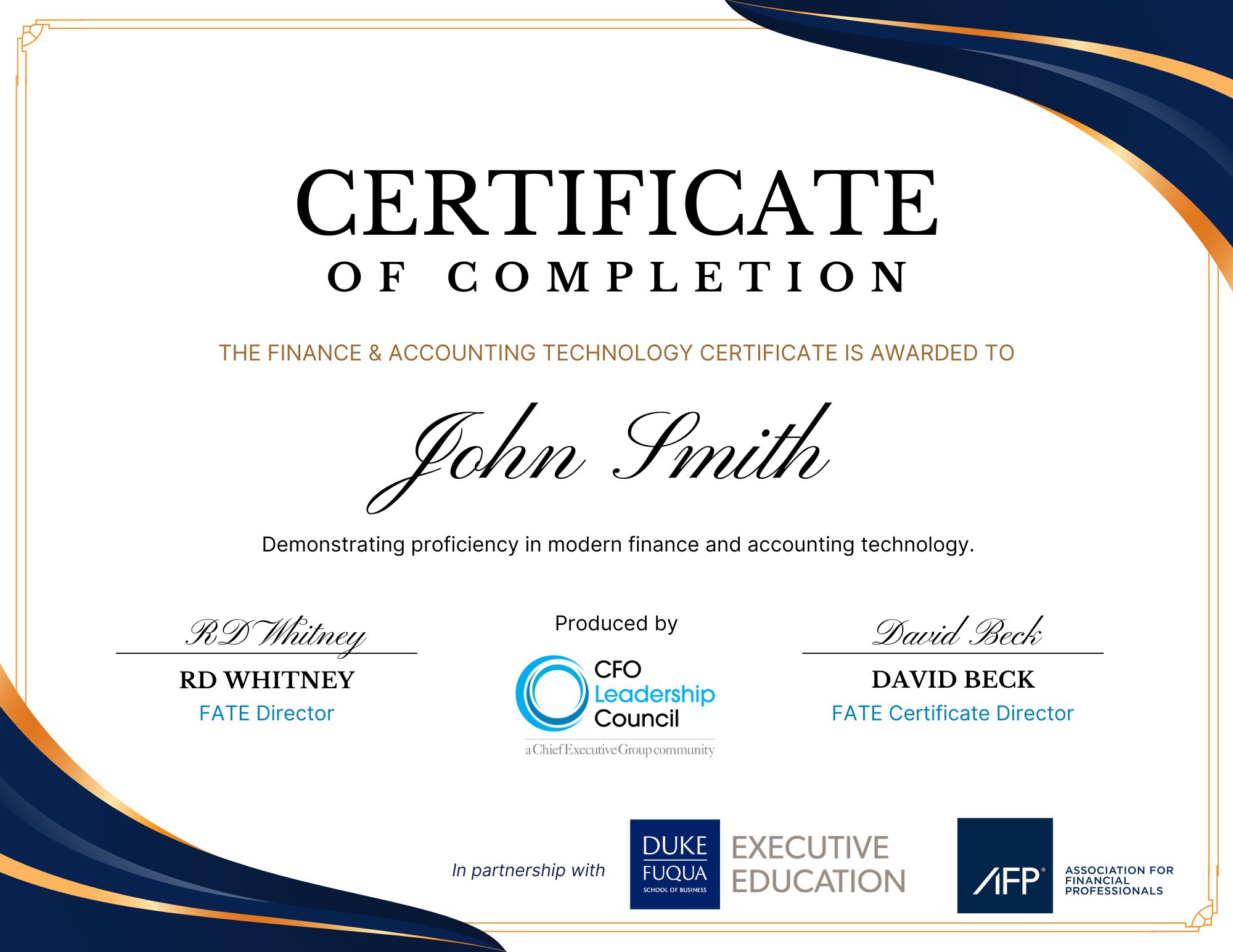 FATE Updated Certificate