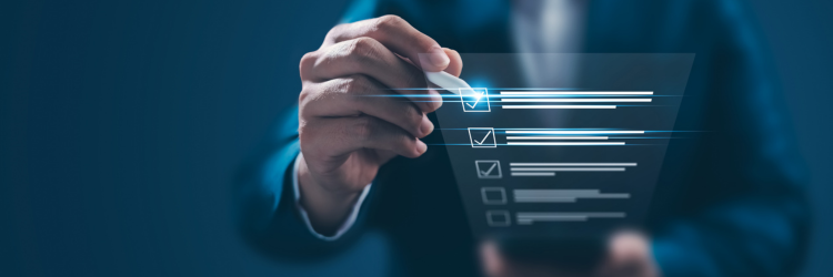 Businessman with checklist Businessman with checklist