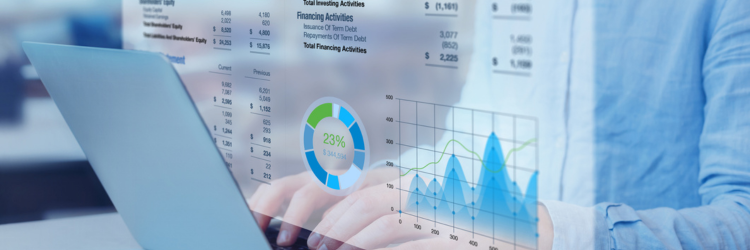 Financial statement with computer Financial statement with computer