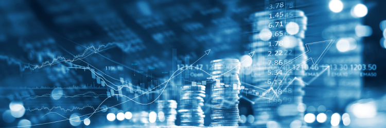 Investment graph with coins Investment graph with coins